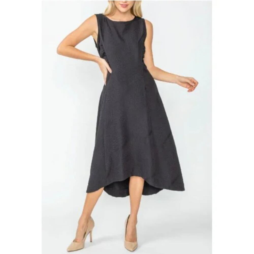 IC Collection Black Fit Flare Tank Dress, Sz L -- NWT